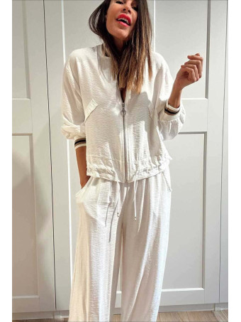 Conjunto Casual Bomber y Pantalón CALYNOR Blanco