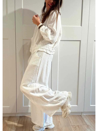 Conjunto Casual Bomber y Pantalón CALYNOR Blanco