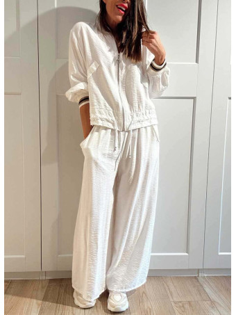 Conjunto Casual Bomber y Pantalón CALYNOR Blanco