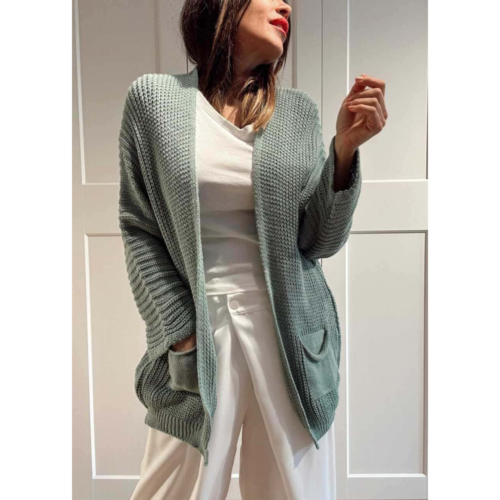 Cárdigan Oversize SWEENEY Verde Ceniza HEVE