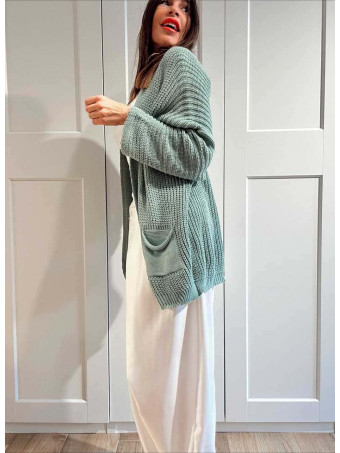 Cárdigan Oversize SWEENEY Verde Ceniza HEVE