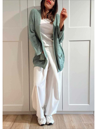 Cárdigan Oversize SWEENEY Verde Ceniza HEVE