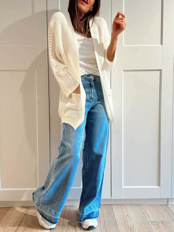 Jeans Wide Leg Bajo Desflecado DAUVEN HEVE