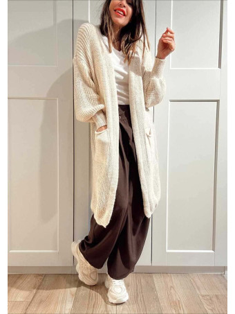 Cárdigan Extra-Long NOLEN Beige HEVE
