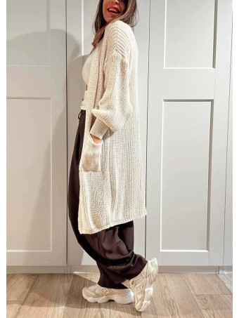 Cárdigan Extra-Long NOLEN Beige HEVE