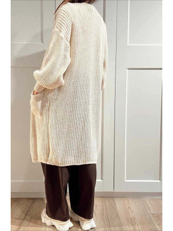 Cárdigan Extra-Long NOLEN Beige HEVE