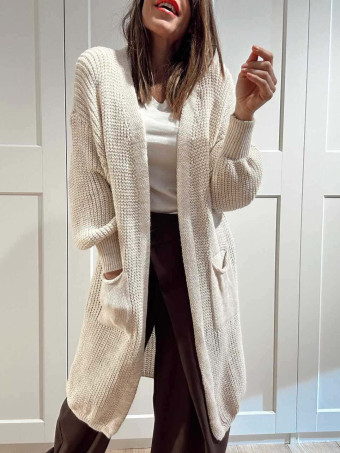 Cárdigan Extra-Long NOLEN Beige HEVE