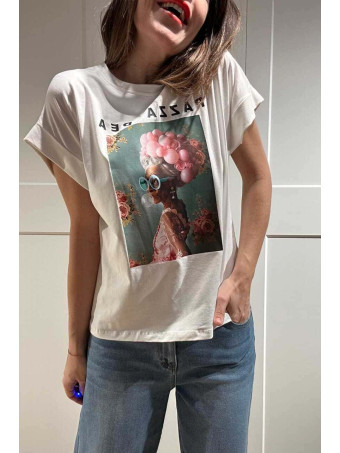 Camiseta Algodón PAZZA IDEA Blanco HEVE