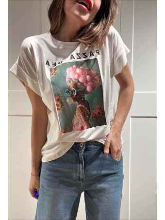 Camiseta Algodón PAZZA IDEA Blanco HEVE