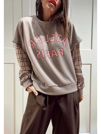 Sudadera Efecto Sobrepuesto ATELIER PARIS Taupe HEVE