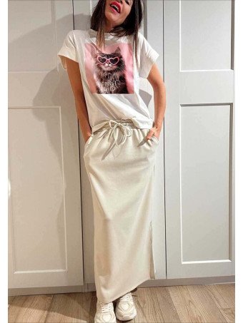 Falda Casual Soft Touch MASHUP Beige HEVE