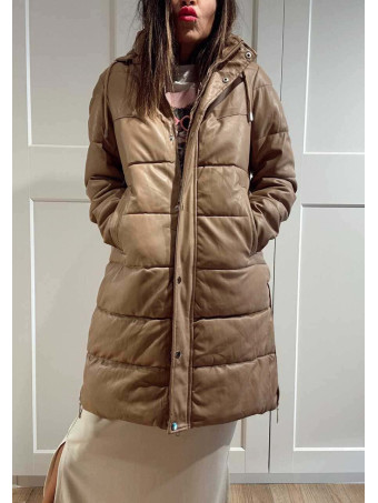 Abrigo Acolchado Efecto Piel AIRLOOME Camel HEVE