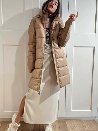 Abrigo Acolchado Efecto Piel AIRLOOME Camel HEVE