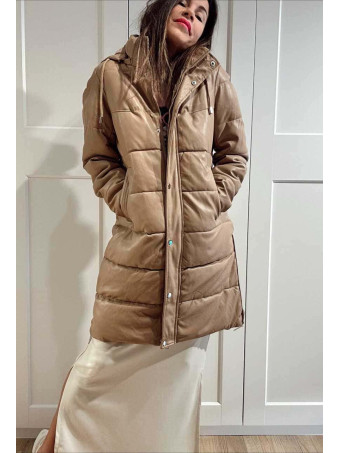 Abrigo Acolchado Efecto Piel AIRLOOME Camel HEVE
