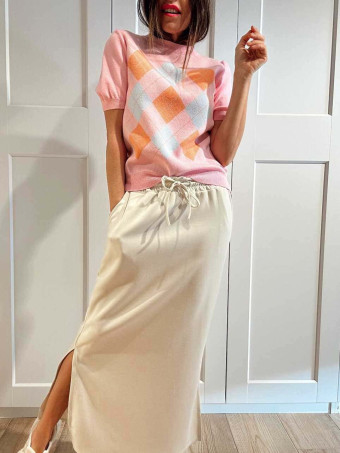 Punto Manga Corta Rombos ARLEWYN Rosa HEVE