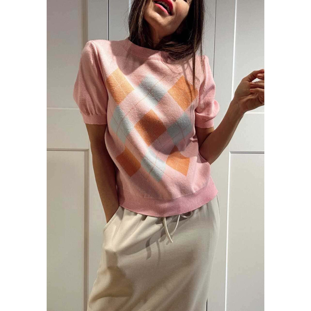 Punto Manga Corta Rombos ARLEWYN Rosa HEVE