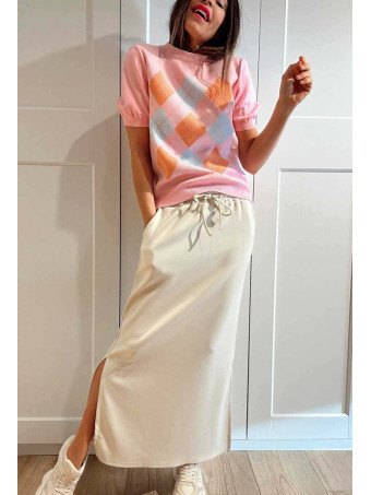 Punto Manga Corta Rombos ARLEWYN Rosa HEVE