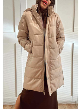 Abrigo Acolchado Efecto Piel AIRLOOME Beige HEVE