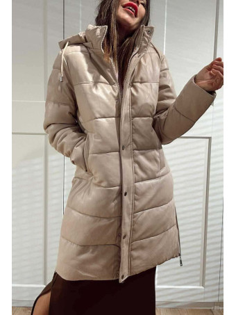 Abrigo Acolchado Efecto Piel AIRLOOME Beige HEVE