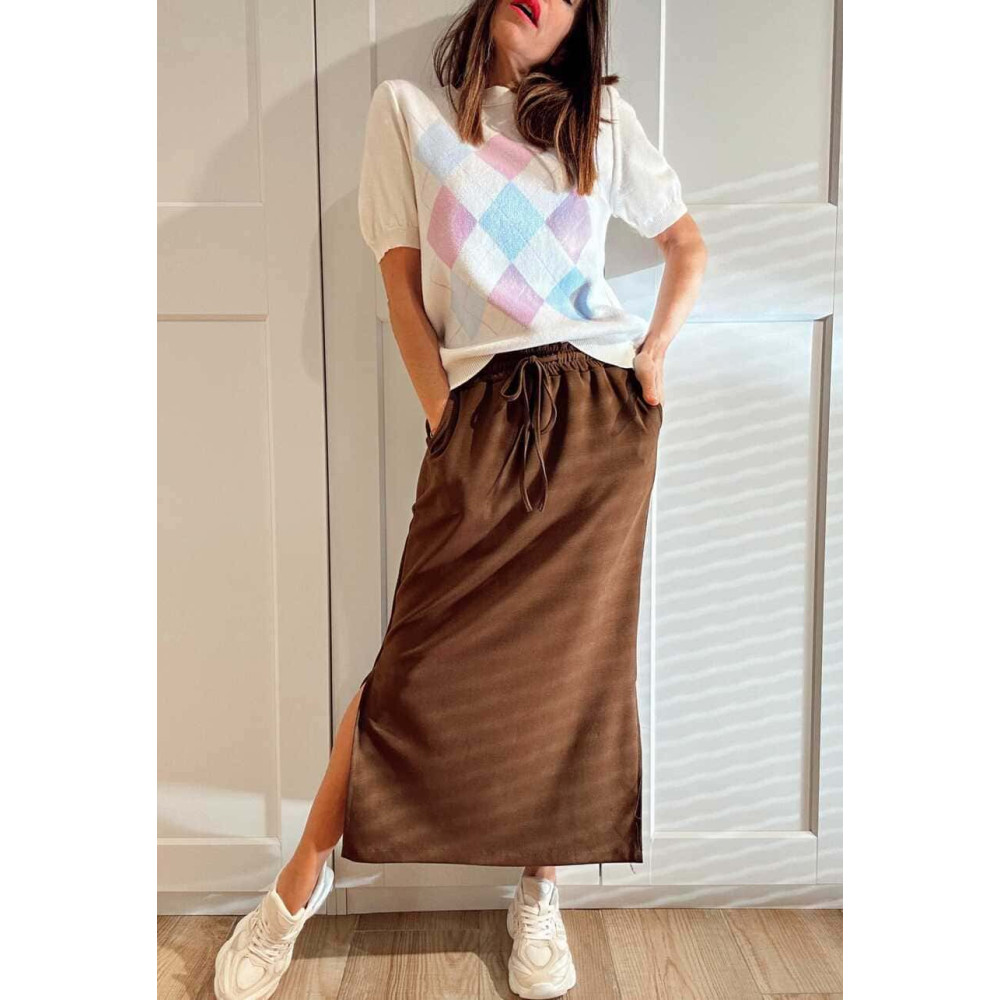 Falda Casual Soft Touch MASHUP Marrón HEVE