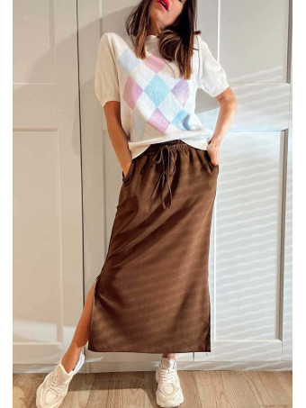 Falda Casual Soft Touch MASHUP Marrón HEVE