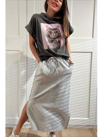 Falda Casual Soft Touch MASHUP Gris HEVE