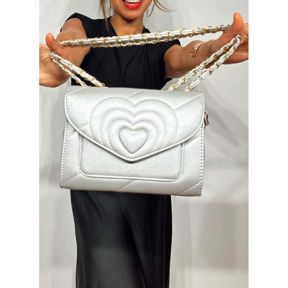 Bolso Corazón Cadena GLOVER Plata HEVE