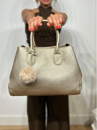 Bolso Abatanado Doble Asa KIMCHI Oro  HEVE