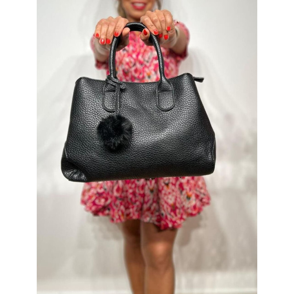 Bolso Abatanado Doble Asa KIMCHI Negro HEVE