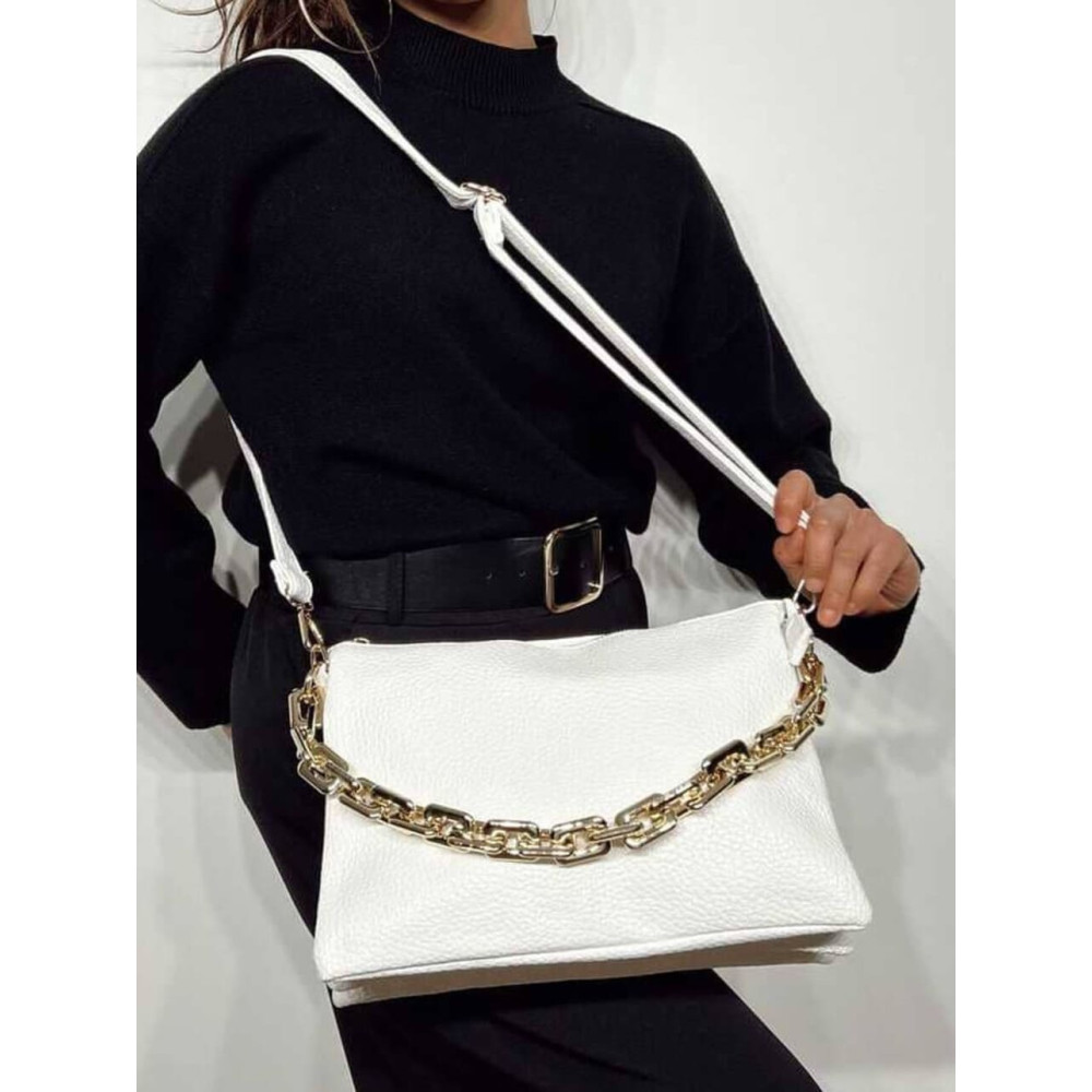 Bolso Abatanado Cadena CHESSAN Blanco HEVE