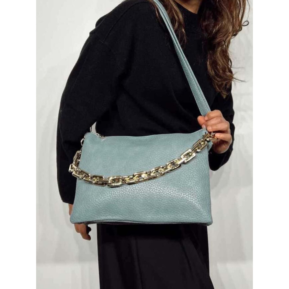 Bolso Abatanado Cadena CHESSAN Azul Acero HEVE