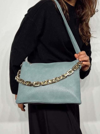 Bolso Abatanado Cadena CHESSAN Azul Acero HEVE