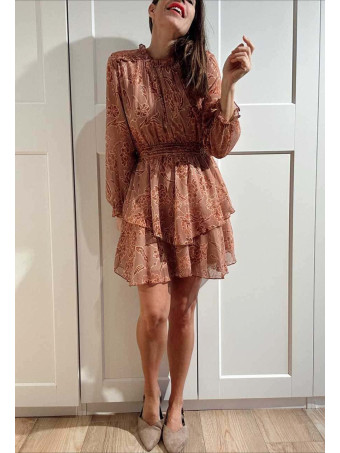 Vestido Vaporoso Estampado FABRIA Marrón HEVE