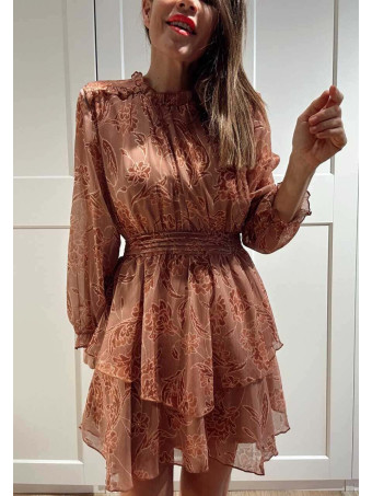 Vestido Vaporoso Estampado FABRIA Marrón HEVE