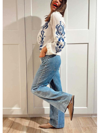 Jeans Wide Leg Bolsillos Plastrón ASHER HEVE