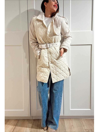 Gabardina Nylon Guateada SACHÉE Beige HEVE