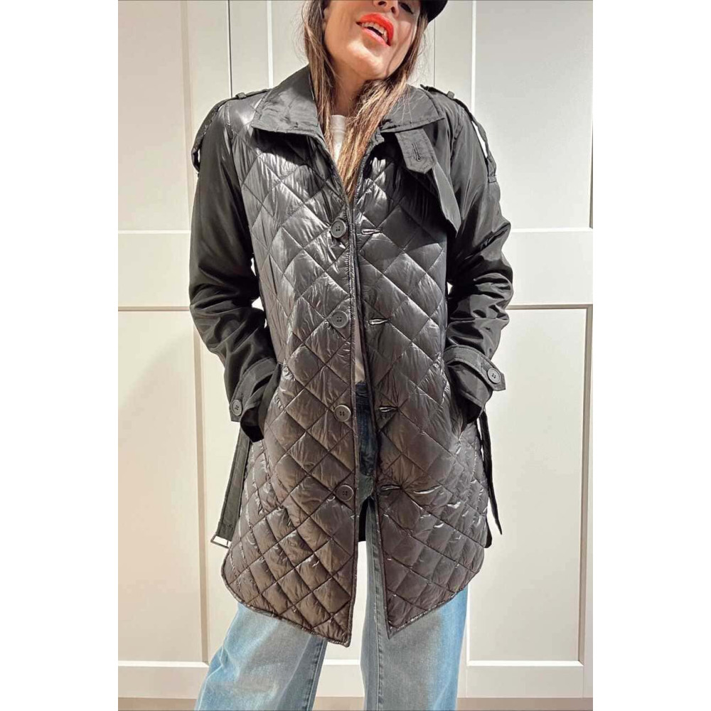 Gabardina Nylon Guateada SACHÉE Negro HEVE