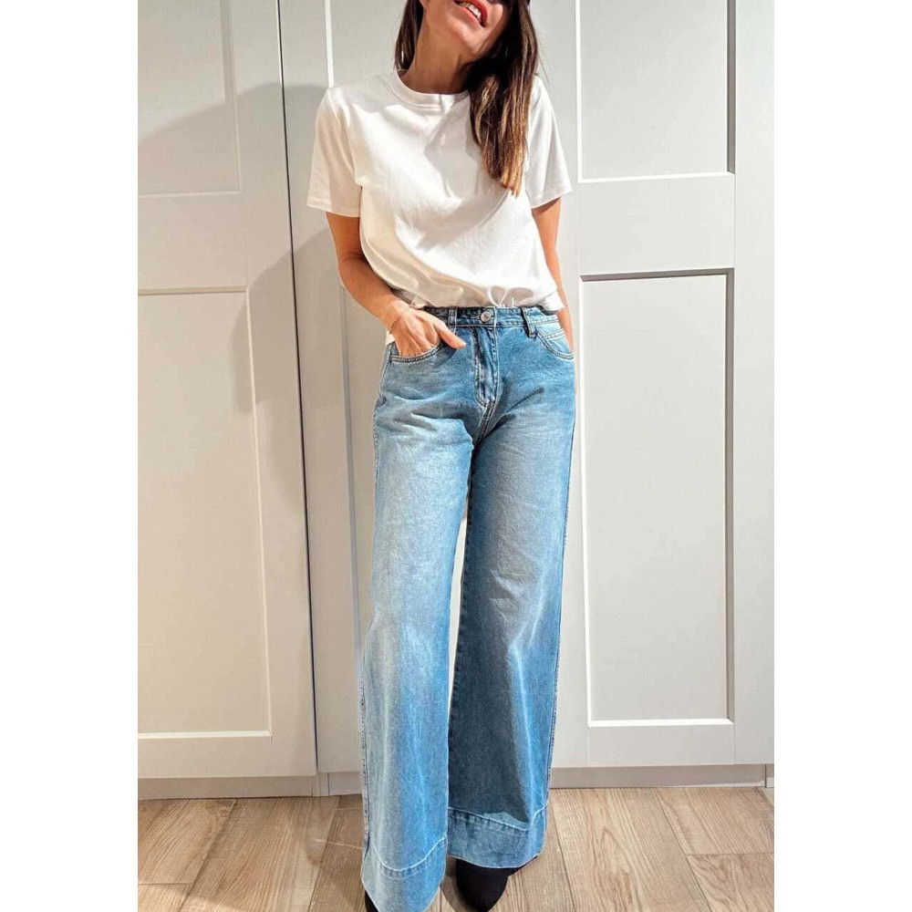 Jeans Wide Leg Maxi-Dobladillo BOMHEE HEVE