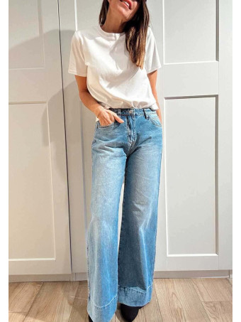 Jeans Wide Leg Maxi-Dobladillo BOMHEE HEVE