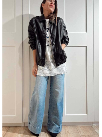 Jeans Wide Leg Maxi-Dobladillo BOMHEE HEVE