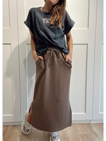 Camiseta Algodón Lettering Metal ROCK Gris/Bronze HEVE