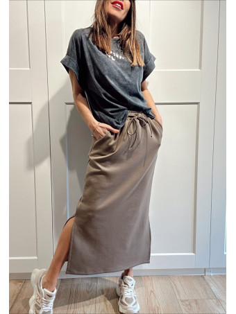 Camiseta Algodón Lettering Metal ROCK Gris/Bronze HEVE