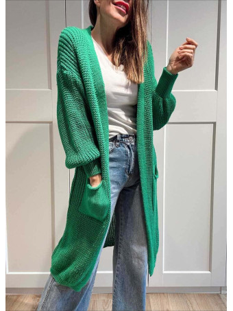 Cárdigan Extra-Long NOLEN Verde Peter Pan HEVE