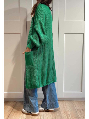 Cárdigan Extra-Long NOLEN Verde Peter Pan HEVE