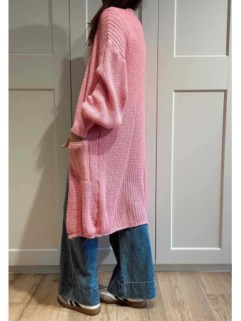 Cárdigan Extra-Long NOLEN Rosa Chicle HEVE