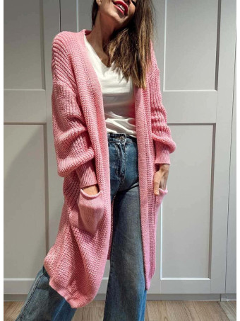 Cárdigan Extra-Long NOLEN Rosa Chicle HEVE