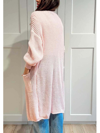 Cárdigan Extra-Long NOLEN Rosa Pastel HEVE