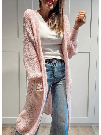Cárdigan Extra-Long NOLEN Rosa Pastel HEVE