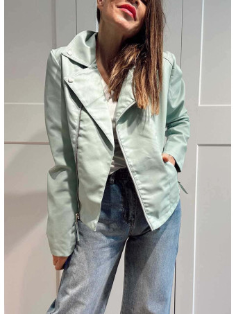 Cazadora Biker Efecto Piel THWART Aguamarina HEVE