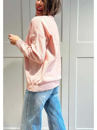 Punto con Bordados LOVE Rosa HEVE